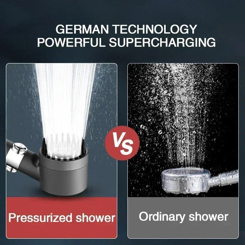 Luxury 3-Mode High-Pressure Showerhead – Spa-Like Rainfall & Purifying Filter for Ultimate Refreshment