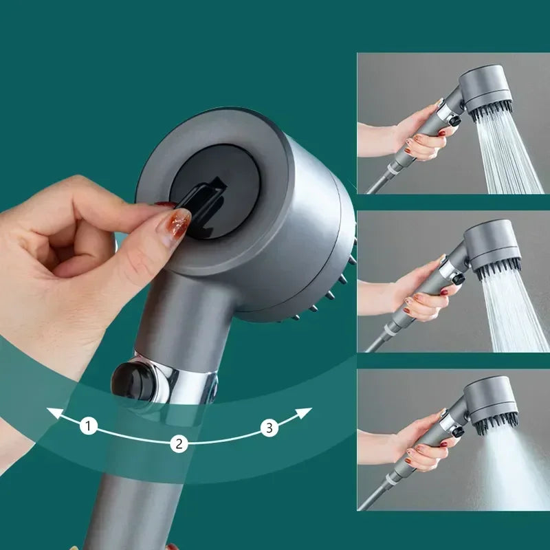 Luxury 3-Mode High-Pressure Showerhead – Spa-Like Rainfall & Purifying Filter for Ultimate Refreshment