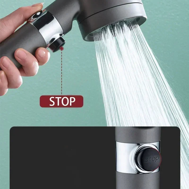 Luxury 3-Mode High-Pressure Showerhead – Spa-Like Rainfall & Purifying Filter for Ultimate Refreshment