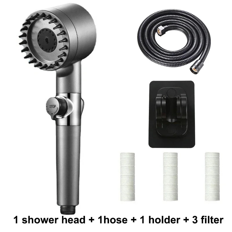 Luxury 3-Mode High-Pressure Showerhead – Spa-Like Rainfall & Purifying Filter for Ultimate Refreshment